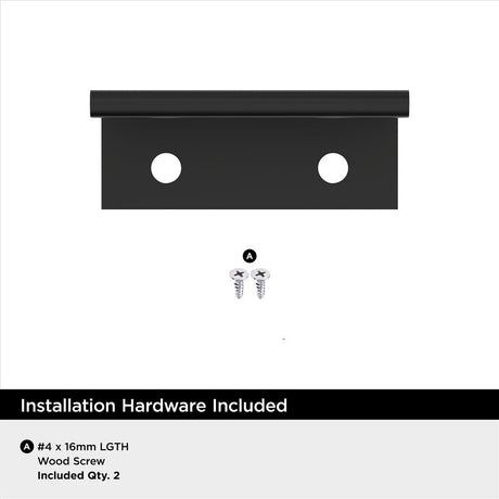 Amerock Streamline 2 Edge Pulls in Matte Black 1-3/4" BP37190MB Installation Hardware