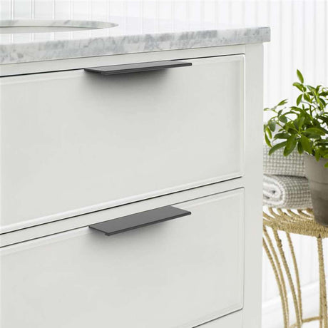 Amerock Streamline 2 Edge Pulls in Matte Black 5" BP37193MB Mounted