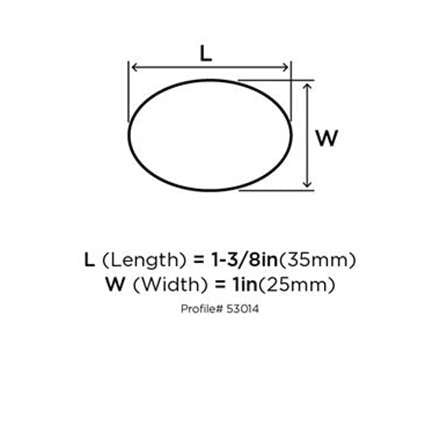Cabinet Knob from Amerock's Vaile Collection BP53014 Technical Drawing Front