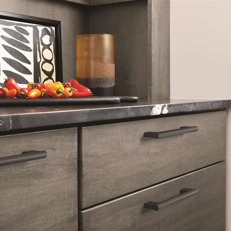 AMEROCK Versa Handle Cabinet Pull in Flat Black 128mm BP36913FB Mounted