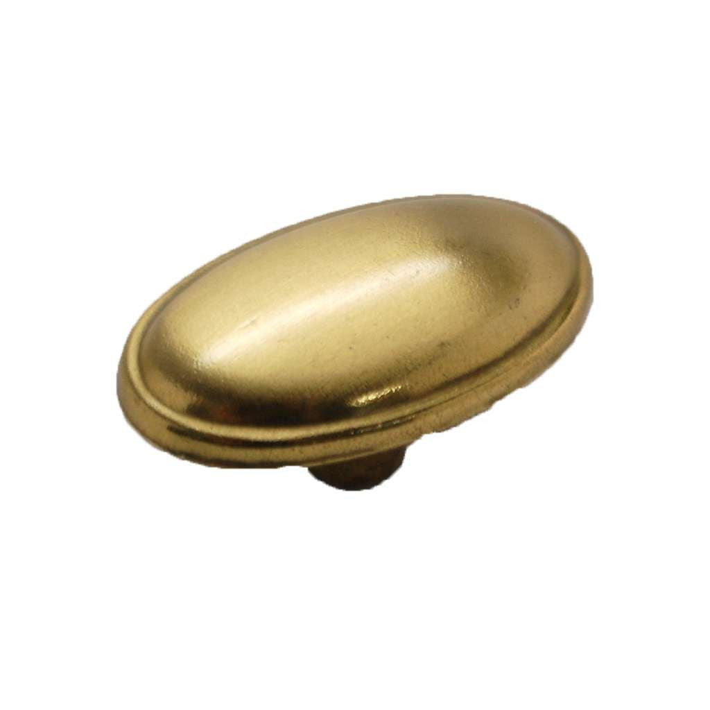 BELWITH 1-3/4" Length Oval Cabinet Knob in Satin Brass P502-SB