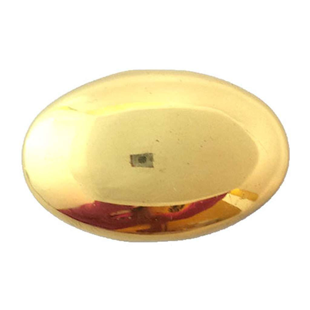 BELWITH 1-7/16" Length Hollow Oval Cabinet Knob in Polished Brass P534-PB Front View