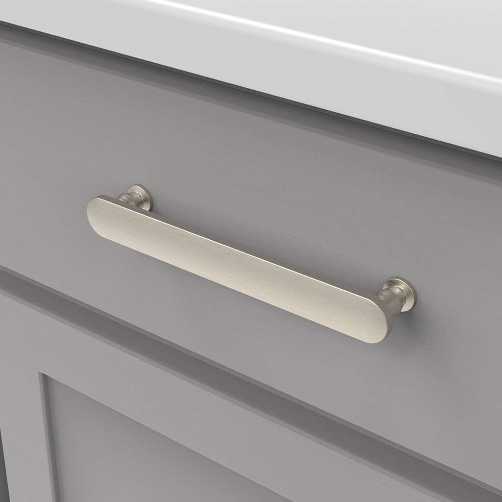 BELWITH KEELER Anders Handle Cabinet Pulls in Satin Nickel 160mm B078791-SN Mounted