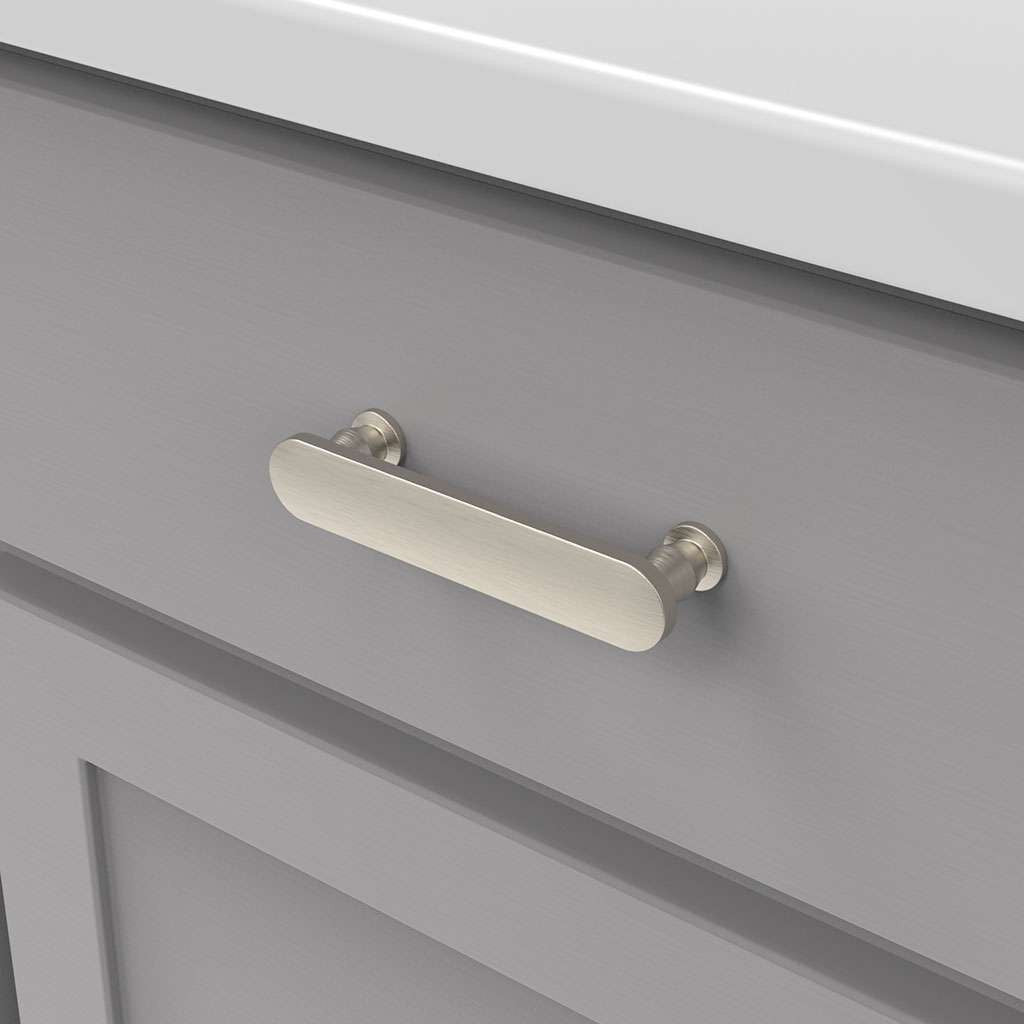 BELWITH KEELER Anders Handle Cabinet Pulls in Satin Nickel 96mm B078789-SN Mounted