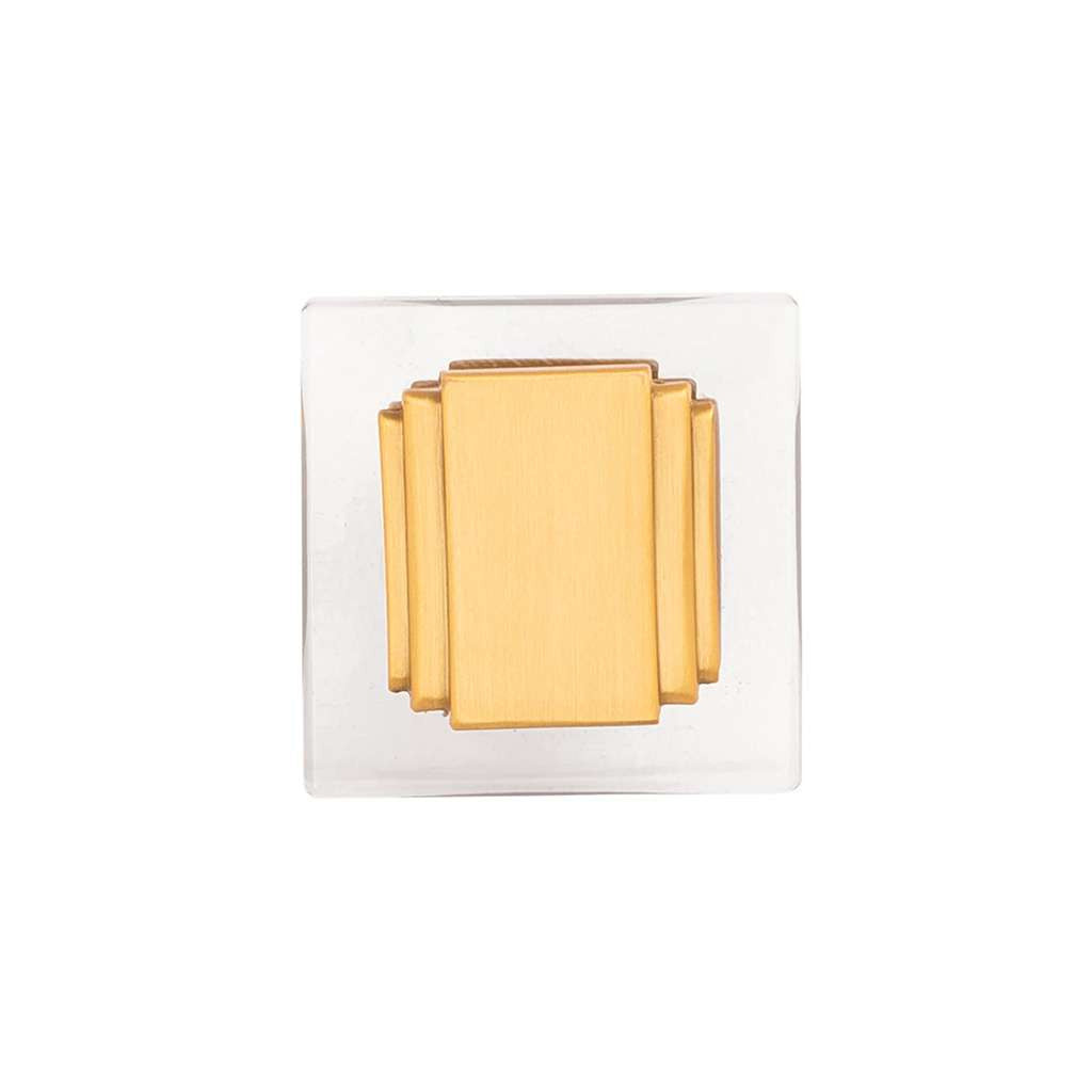 BELWITH KEELER Belleclaire 1-1/4" Length Square Cabinet Knob in Brushed Golden Brass B077497-BGB Front View