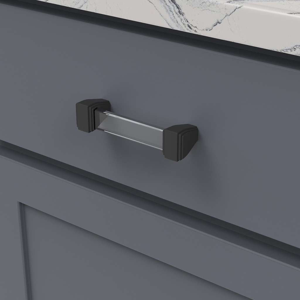 BELWITH KEELER Belleclaire Cabinet Handle Pull in Matte Black 96mm B077503-MB Mounted