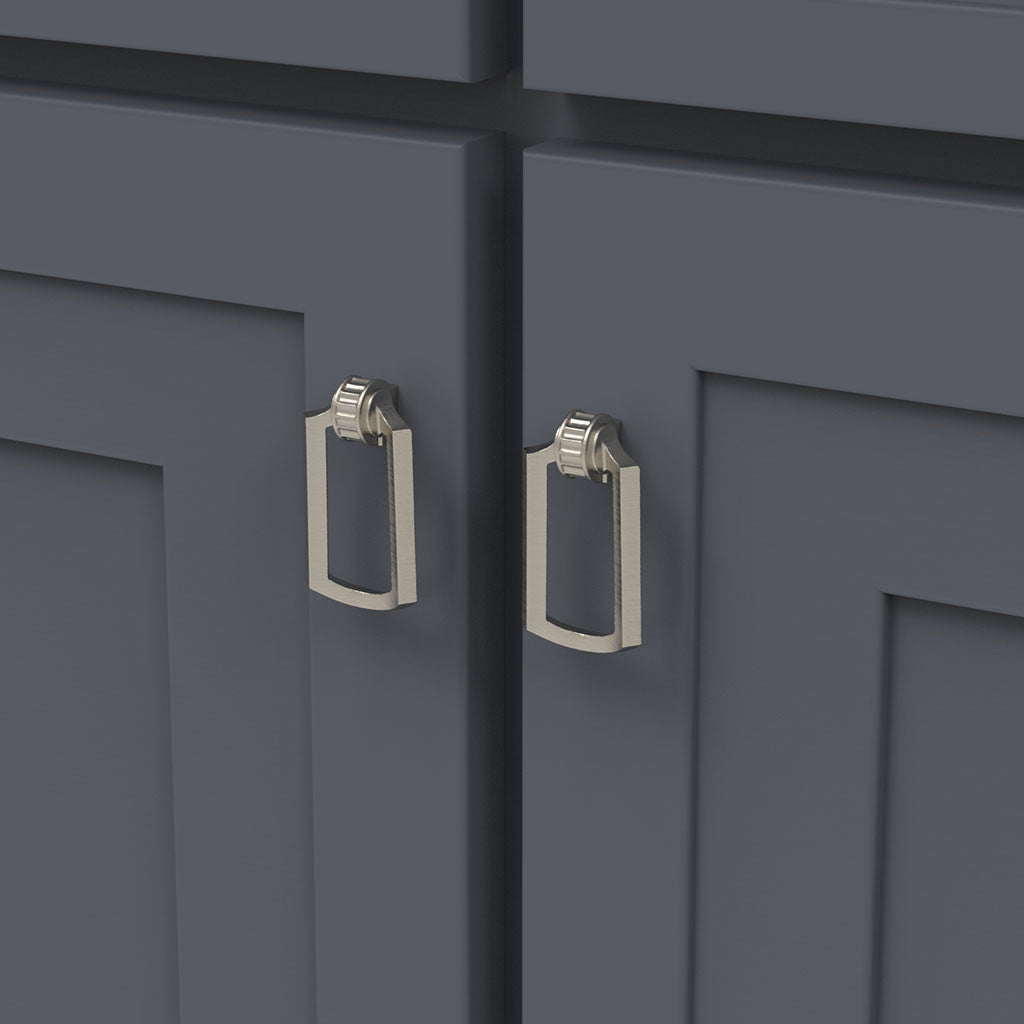 Belwith Keeler Bijou Astoria 3-1/8 Long Pendant Pull in Satin Nickel B056405-SN Mounted