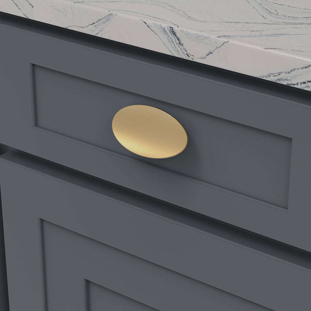 Belwith Keeker Bijou Grata 7/8" Centers Handle Pull in Brushed Golden Brass B078768-BGB Mounted