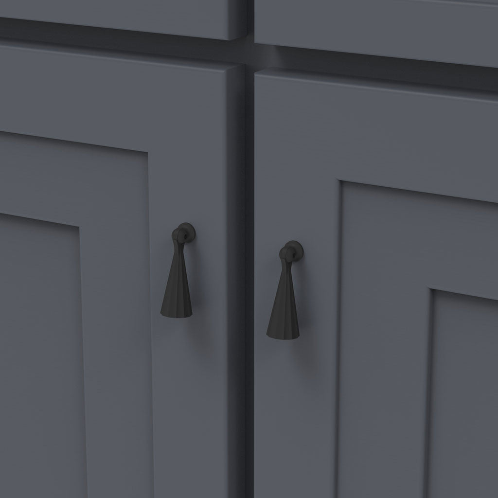 Belwith Keeler Bijou Laurel 2-1/2" Long Pendant in Matte Black B050038-MB Mounted