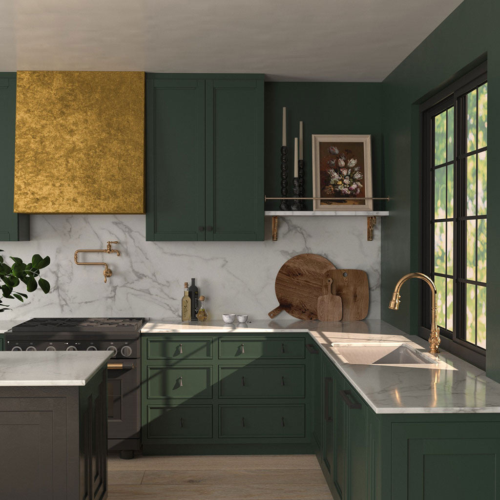 Belwith Keeler Bijou Laurel 2-1/2" Long Pendant in Matte Black B050038-MB on Green