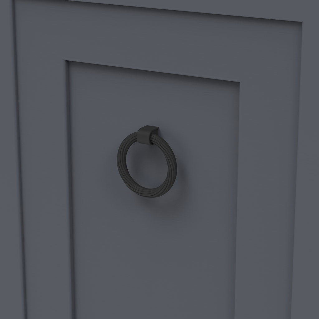 Belwith Keeler Bijou Sybil 2-3/4" Diameter Ring Pull in Matte Black B076986-MB Mounted