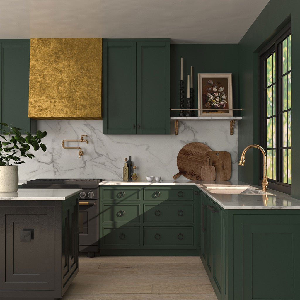 Belwith Keeler Bijou Sybil 2-3/4" Diameter Ring Pull in Matte Black B076986-MB on Green