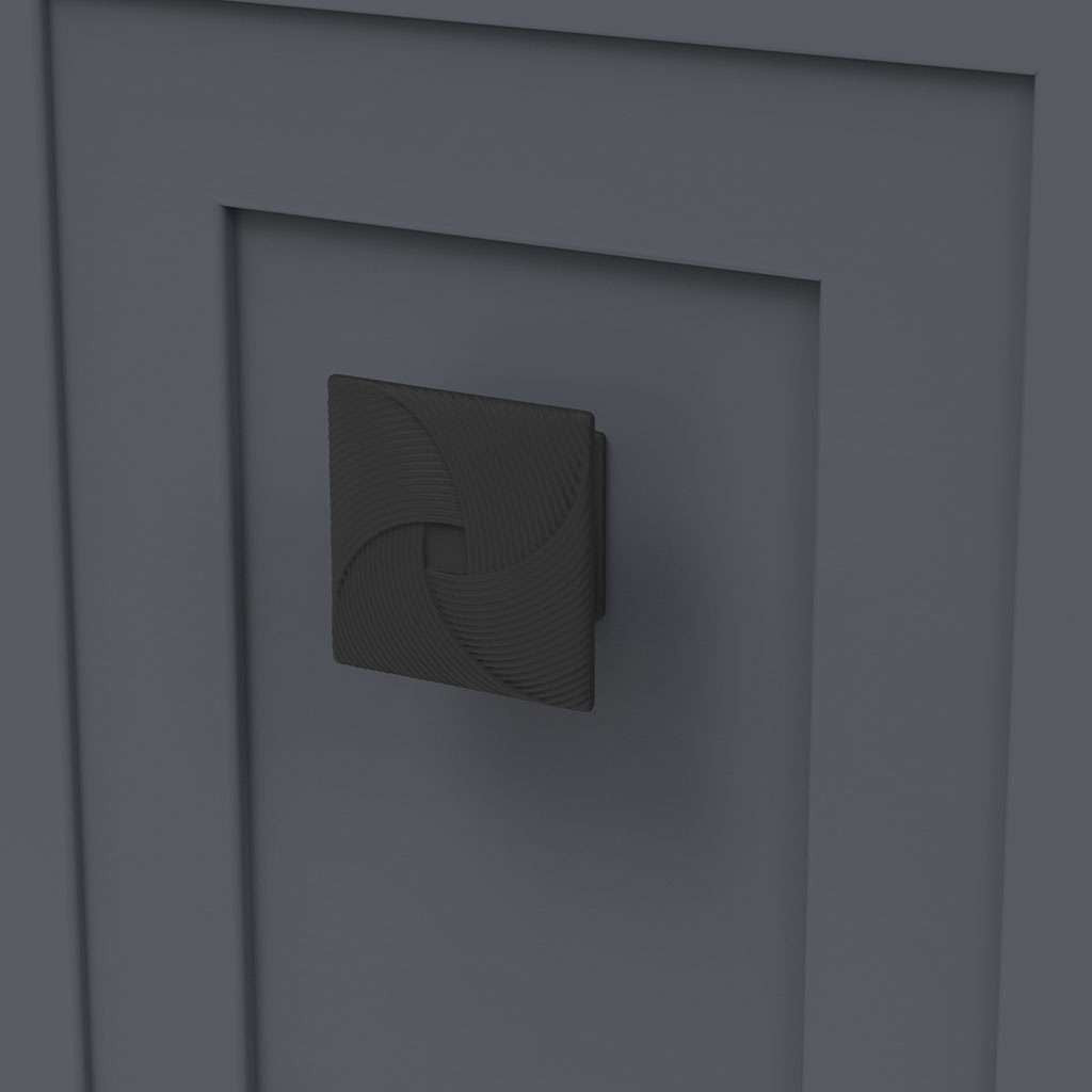 Belwith Keeler Bijou Tempest 3-1/2" Long Square Cabinet Knob in Matte Black B057801-MB Mounted