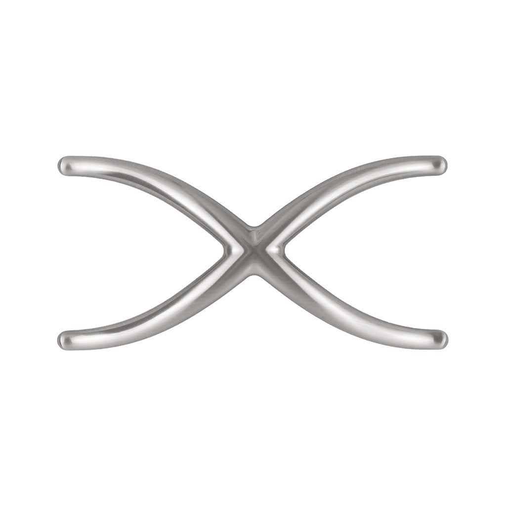 Belwith Keeler Bijou X 4-3/4" Long Cabinet Knob in Satin Nickel B079063-SN Front View