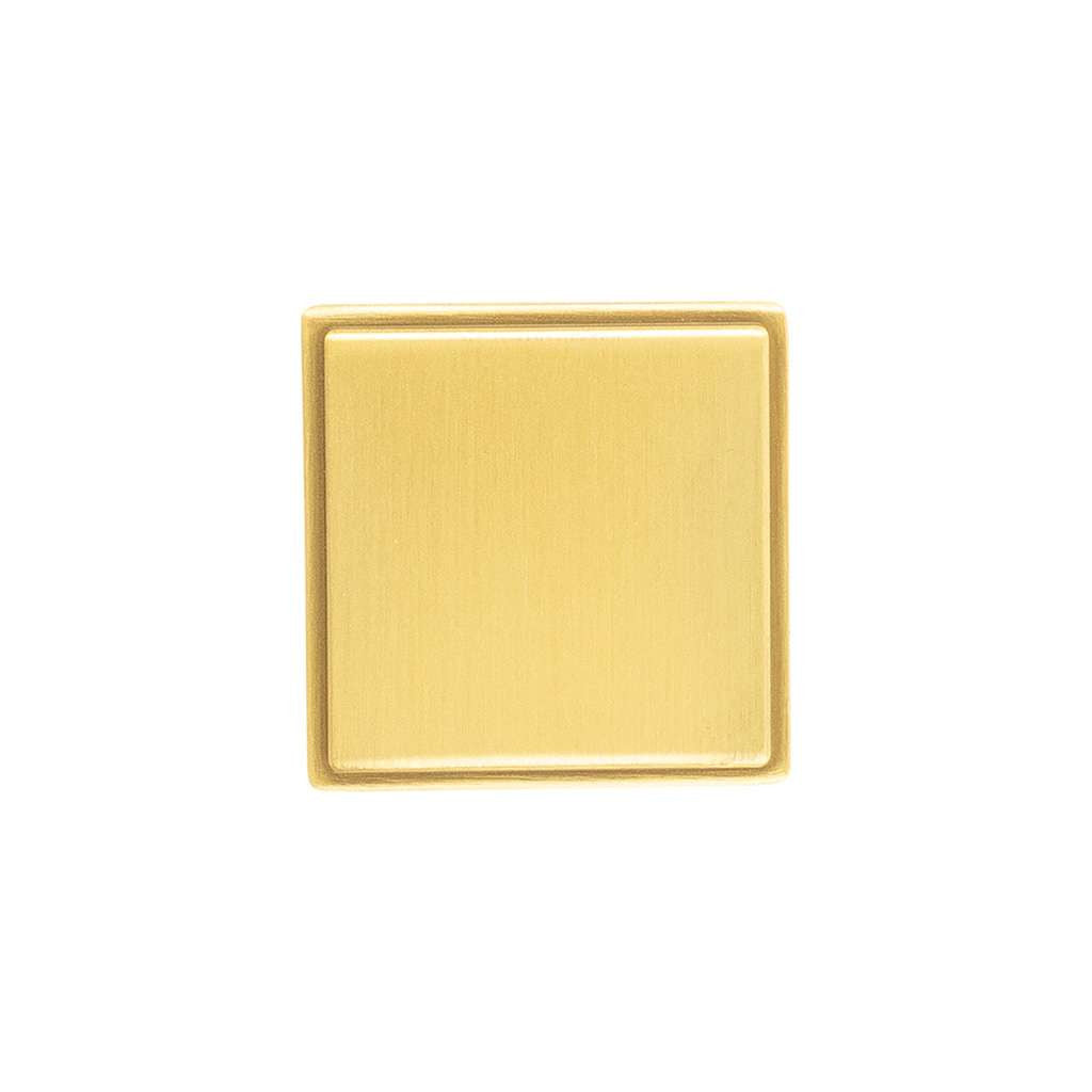 Belwith Keeler Brownstone Square Cabinet Knob in Brushed Golden Brass 1" B077458-BGB Front View