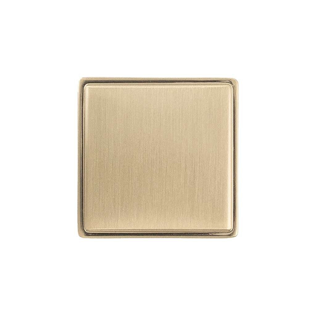 Belwith Keeler Brownstone Square Cabinet Knob in Champagne Bronze 1-1/4" B077460-CBZ Front View