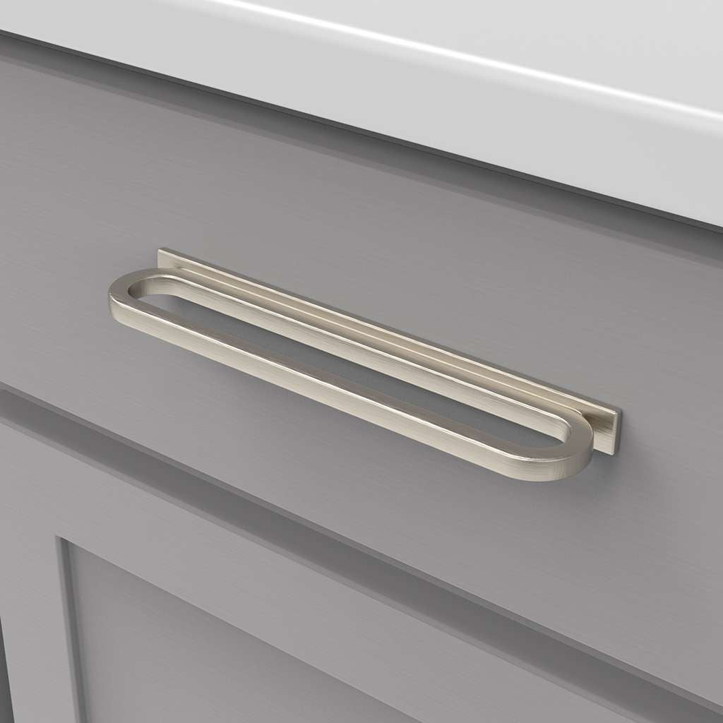 BELWITH KEELER Corsa Ring Handle Cabinet Pulls in Satin Nickel 128mm 160mm B078786SN Mounted