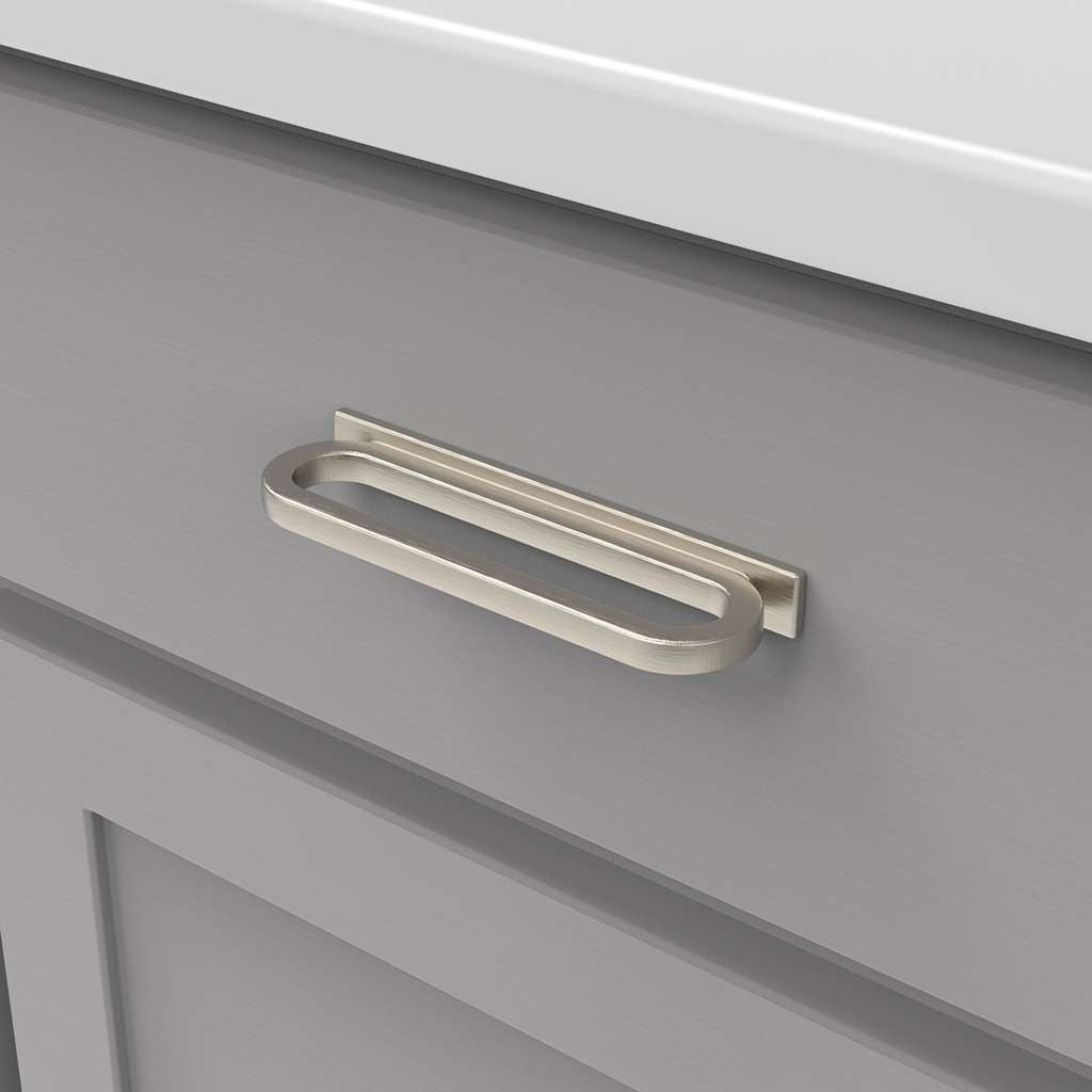 BELWITH KEELER Corsa Ring Handle Cabinet Pulls in Satin Nickel 3" 96mm B078785SN Mounted