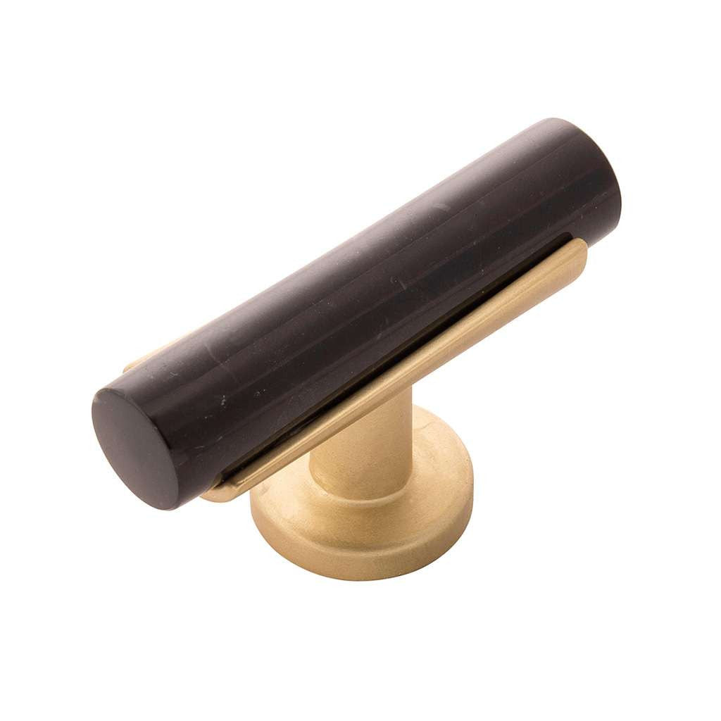 BELWITH KEELER Firenze Bar Cabinet Knob in Black and Brushed Golden Brass 2-1/2" B077041MB-BGB