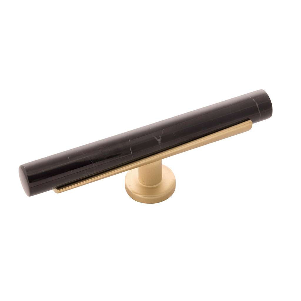 BELWITH KEELER Firenze Bar Cabinet Knob in Black and Brushed Golden Brass 5" B077044MB-BGB