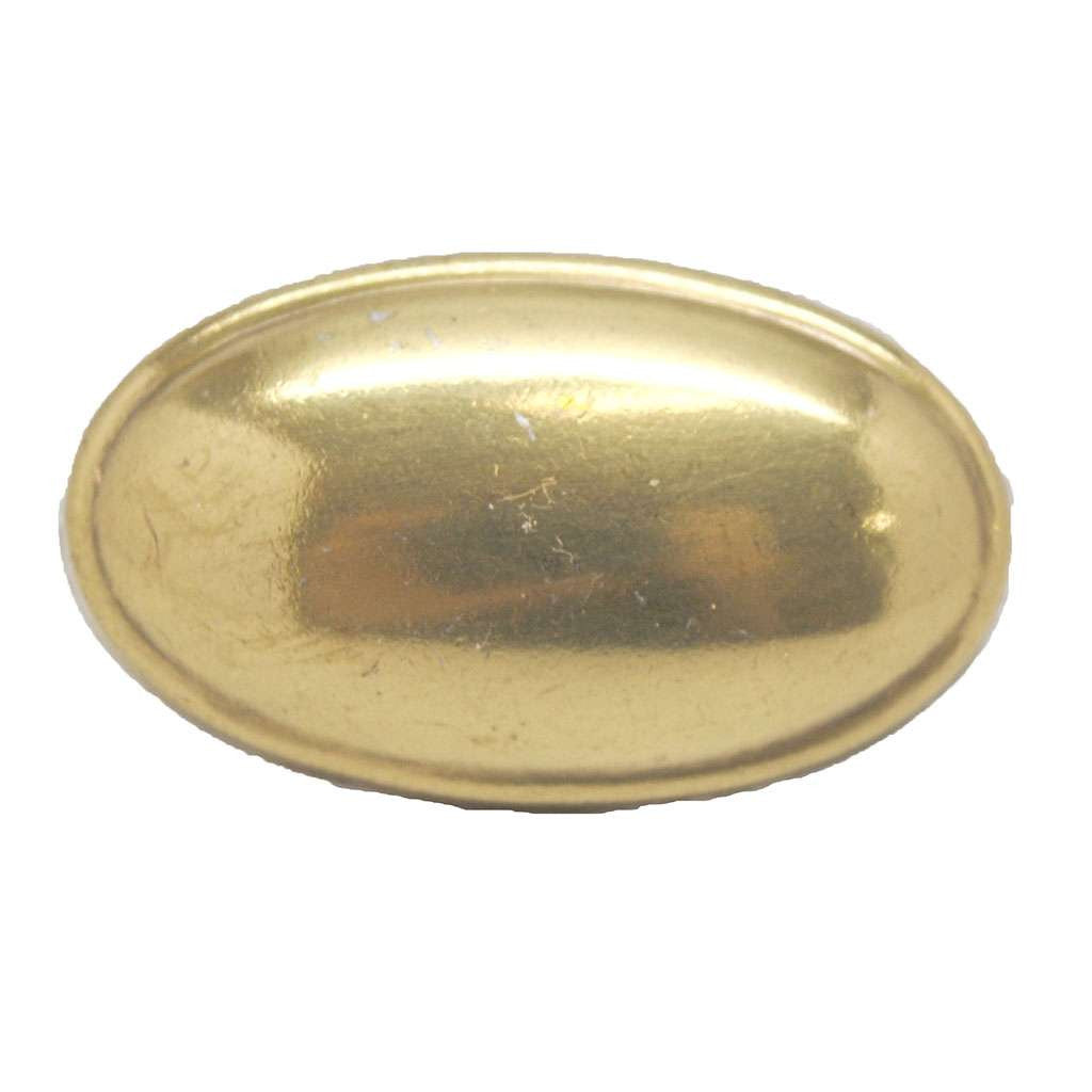 BELWITH Polished Accents 1-7/16" Length Oval Cabinet Knob in Ultra Brass P212-UB Front View