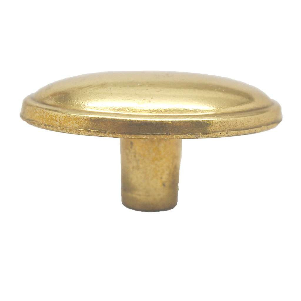 BELWITH Polished Accents 1-7/16" Length Oval Cabinet Knob in Ultra Brass P212-UB Side View
