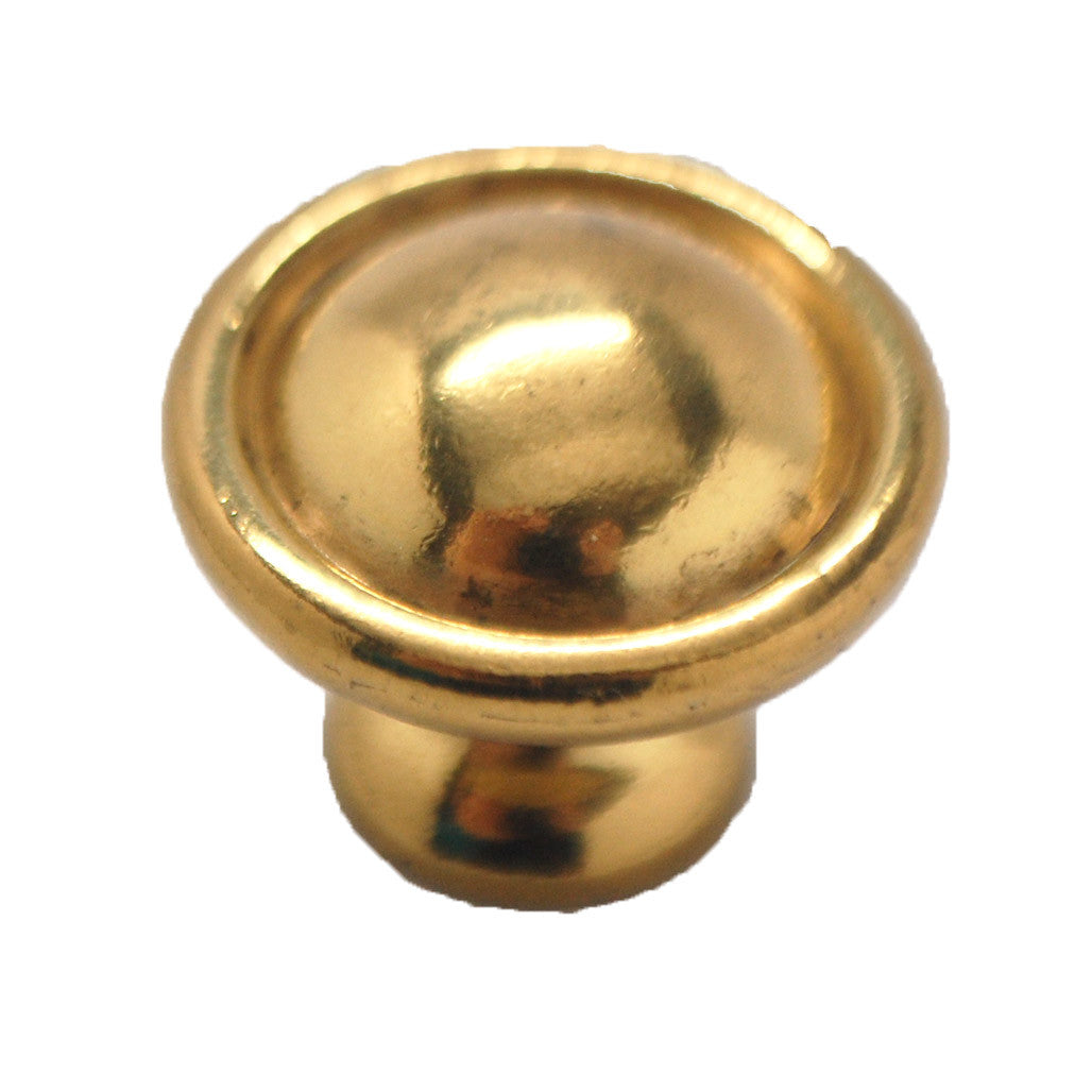 Main View of an Ultra Brass Round Cabinet Knob from Belwith's Restoration Brass Collection P711-UB