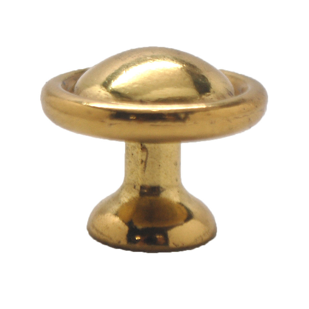 Side View of an Ultra Brass Round Cabinet Knob from Belwith's Restoration Brass Collection P711-UB