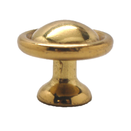 Side View of an Ultra Brass Round Cabinet Knob from Belwith's Restoration Brass Collection P711-UB