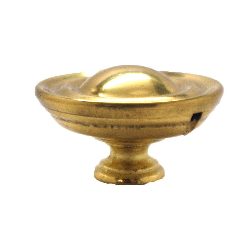 Side View of an Ultra Brass Round Cabinet Knob from Belwith's Restoration Brass Collection P716-UB