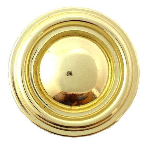 BELWITH Tranquility 1-3/16" Diameter Ring Cabinet Knob in Polished Brass P411-PB Front View