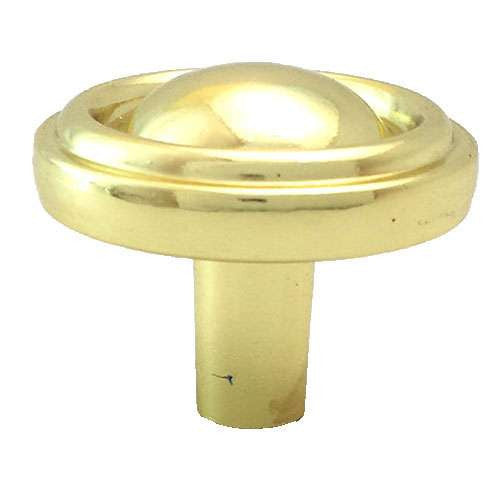 BELWITH Tranquility 1-3/16" Diameter Ring Cabinet Knob in Polished Brass P411-PB Side View