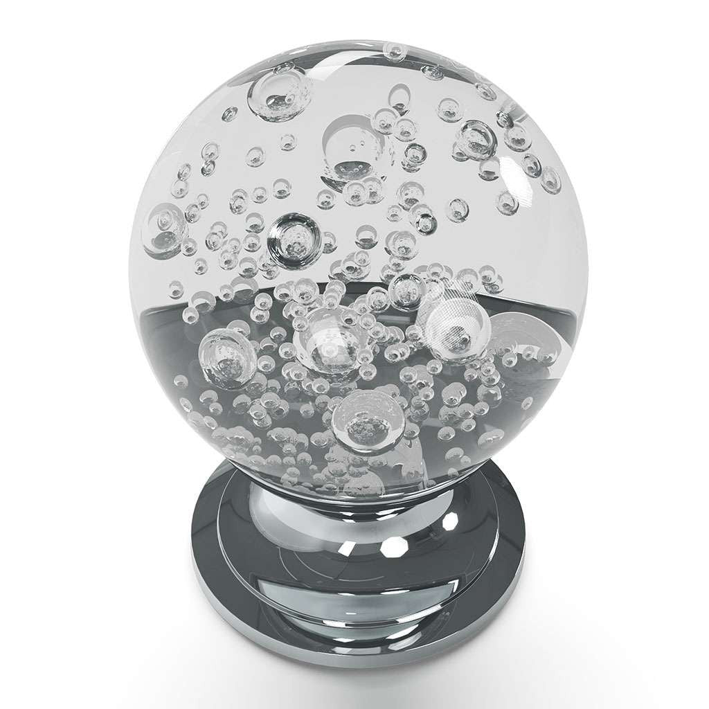 HICKORY Crystal Palace 1-1/4" Diameter Glass Ball Cabinet Knob in Clear and Chrome HH075809-GLCH