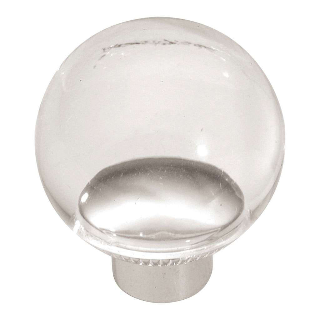 HICKORY Crystal Palace 1-3/16" Diameter Ball Cabinet Knob in Clear and Lucite P705-LU