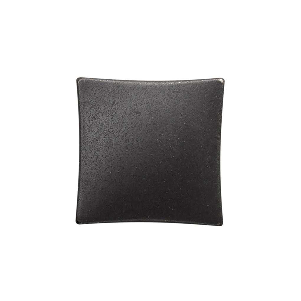 Top View of a Black Iron Square Cabinet Knob from Hickory Hardware's Twist Collection H076014-BI