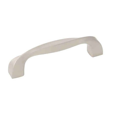 Main View of a Satin Nickel 3-3/4" Hole Centers Cabinet Handle Pull from Hickory Hardware's Twist Collection H076016-SN