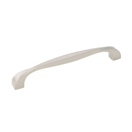 Main View of a Satin Nickel 6-1/4" Hole Centers Cabinet Handle Pull from Hickory Hardware's Twist Collection H076018-SN