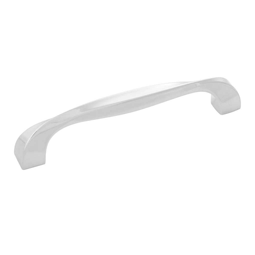 Main View of a Polished Nickel 5-1/16" Hole Centers Cabinet Handle from Hickory Hardware's Twist Collection H076017-14