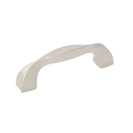 Main View of a Satin Nickel 3" Hole Centers Cabinet Handle Pull from Hickory Hardware's Twist Collection H076015-SN