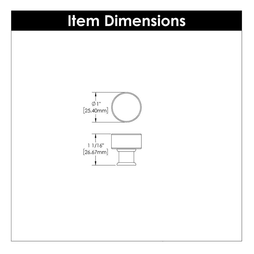 HICKORY Midway Round Cabinet Knob in Brushed Golden Brass and Clear 1" P3708-CABGB Specs