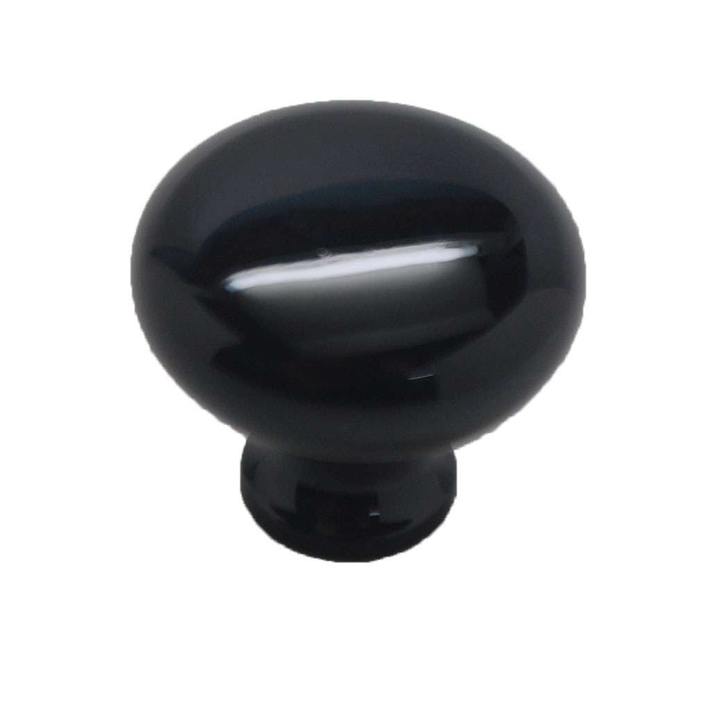 1-1/4" Diameter Cabinet Knob in Shiny Black