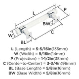 AMEROCK Glacio Glass Handle Cabinet Pull in Clear and Chrome (+5 Sizes)