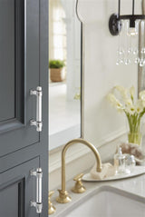 AMEROCK Glacio Glass Handle Cabinet Pull in Clear and Chrome (+5 Sizes)