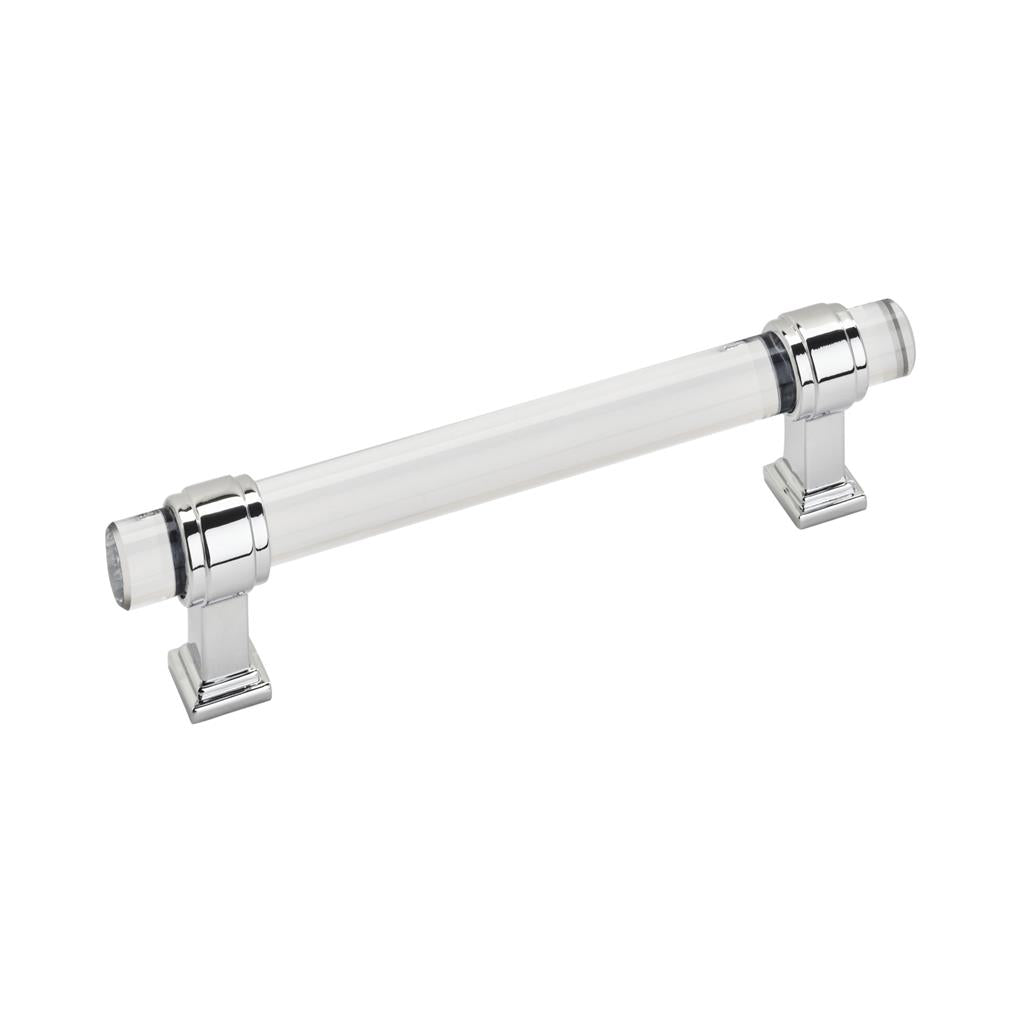 AMEROCK Glacio Glass Handle Cabinet Pull in Clear and Chrome (+5 Sizes)
