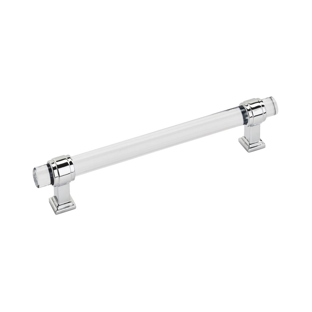 AMEROCK Glacio Glass Handle Cabinet Pull in Clear and Chrome (+5 Sizes)