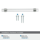 AMEROCK Glacio Glass Handle Cabinet Pull in Clear and Chrome (+5 Sizes)