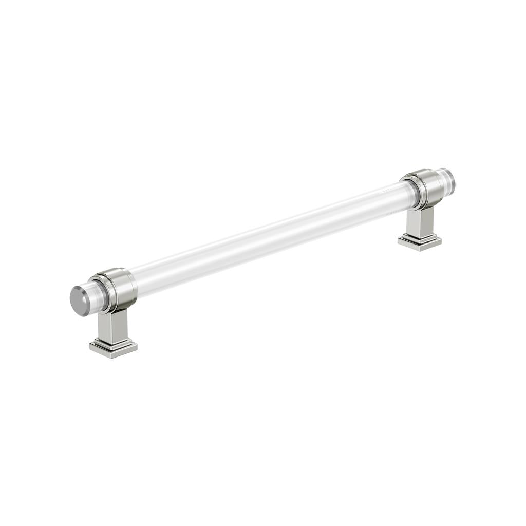 AMEROCK Glacio Glass Handle Cabinet Pull in Clear and Chrome (+5 Sizes)