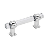 AMEROCK Glacio Glass Handle Cabinet Pull in Clear and Chrome (+5 Sizes)