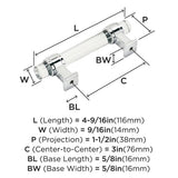 AMEROCK Glacio Glass Handle Cabinet Pull in Clear and Chrome (+5 Sizes)