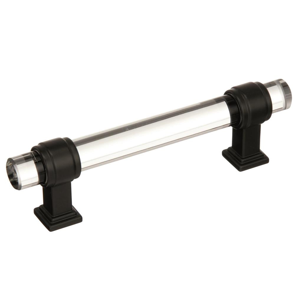 AMEROCK Glacio Glass Handle Cabinet Pull in Clear and Black Bronze (+5 Sizes)